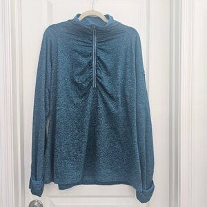 Teal long sleeve runners pullover
